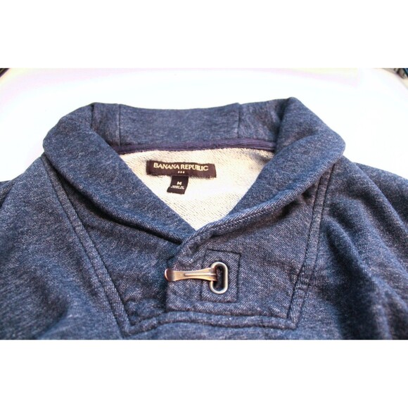 Banana Republic Men's Blue Collared Sweatshirt Size M - Picture 3 of 7